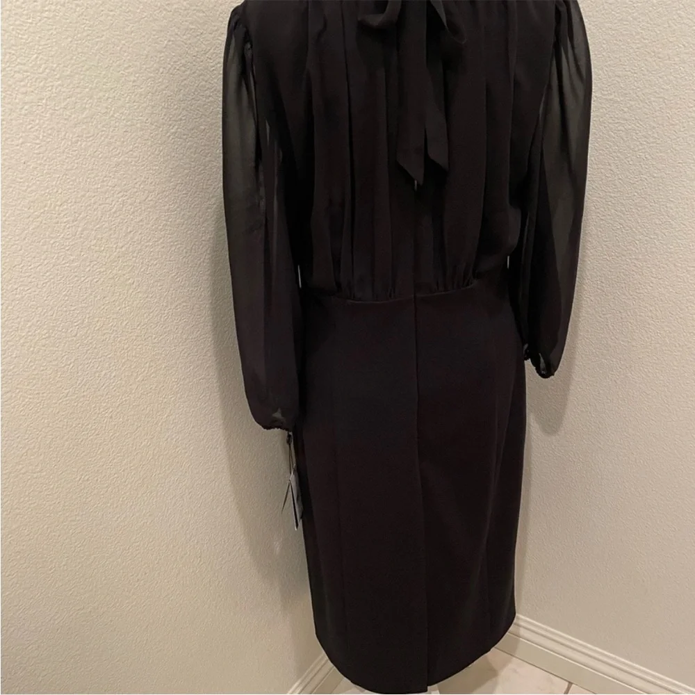 Adrianna Papell Black Chiffon & Crepe Sheath Dress Size 10 NWT - Picture 5 of 9